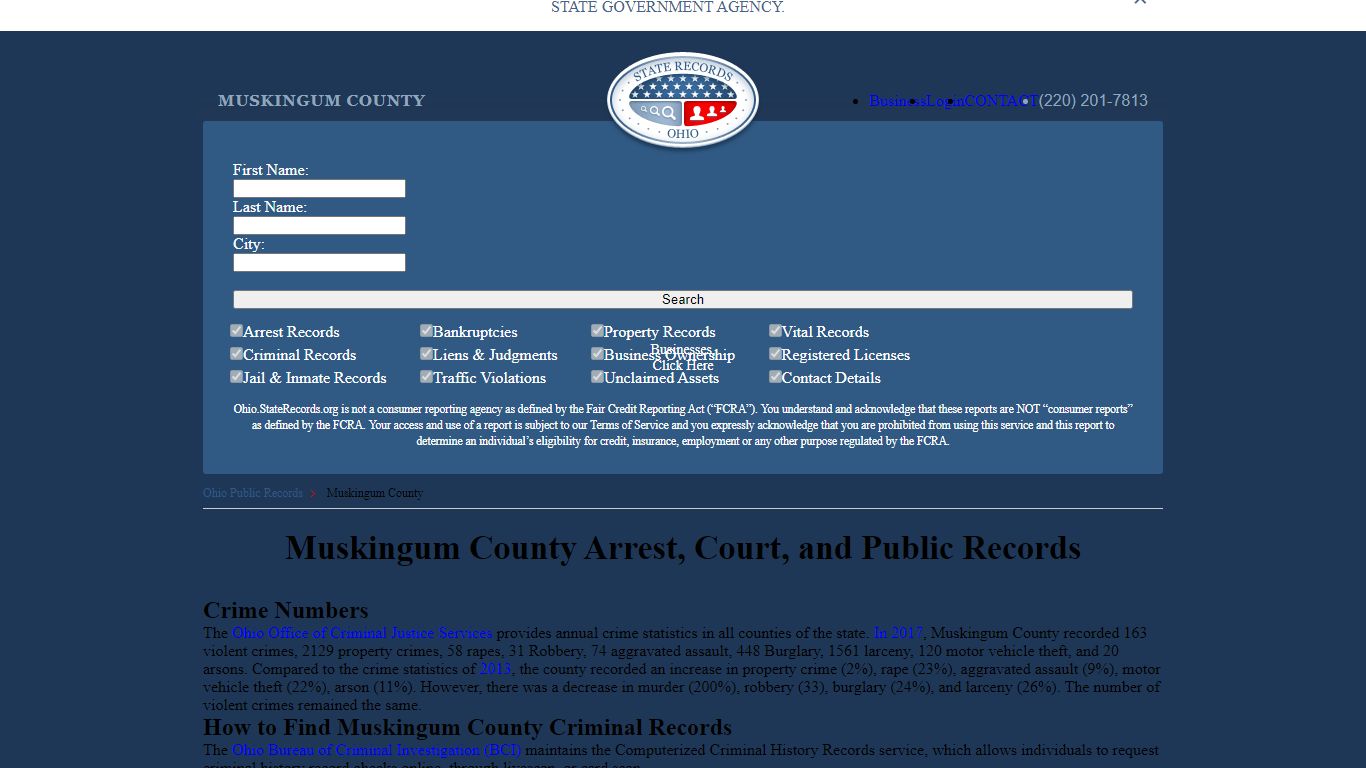 Muskingum County Arrest, Court, and Public Records